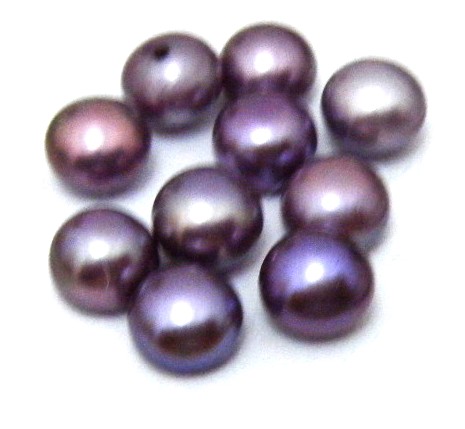 Mauve 6.5-7mm Half Drilled Button Single Pearls